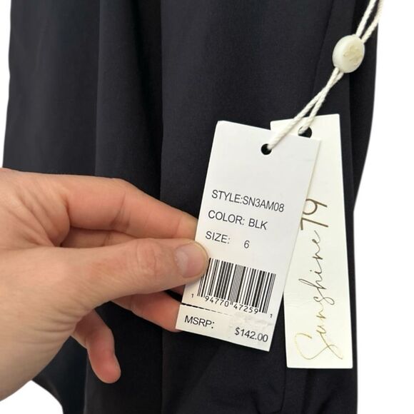 Sunshine 79 Sunshine Solids High Neck Black One Piece, Size 6 - Picture 7 of 12